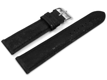 Bracelet montre VEGAN rembourré en liège noir 14mm 16mm 18mm 20mm 22mm