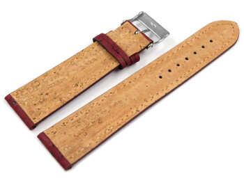 Bracelet montre VEGAN rembourré en liège Bordeaux 14mm 16mm 18mm 20mm 22mm