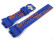 Bracelet montre Casio résine bleue GBA-800DG-2A écritures oranges