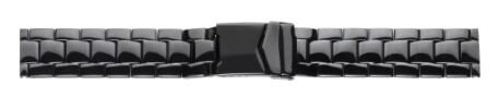 Bracelet montre métal-acier inox-massif-20mm,22mm,24mm-noir poli