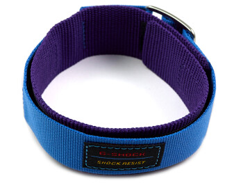 Bracelet de montre Casio G-Shock DW-5600THS-1 à fermeture scratch textile bleu et violet