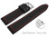 Bracelet montre à dégagement rapide silicone cuir hybride noir avec couture rouge 18mm 20mm 22mm