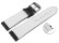 Bracelet de montre à dégagement rapide en cuir perforé two-colors noir-blanc 18mm 20mm 22mm