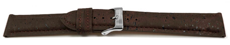 Bracelet montre à dégagement rapide VEGAN rembourré en liège marron foncé 14mm 16mm 18mm 20mm 22mm