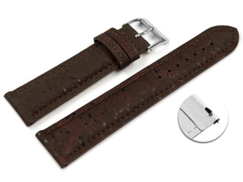 Bracelet montre à dégagement rapide VEGAN rembourré en liège marron foncé 14mm 16mm 18mm 20mm 22mm