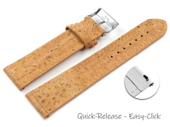 Bracelet montre à dégagement rapide VEGAN rembourré en liège Nature 14mm 16mm 18mm 20mm 22mm