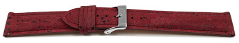 Bracelet montre à dégagement rapide VEGAN rembourré en liège Bordeaux 14mm 16mm 18mm 20mm 22mm