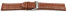 Bracelet de montres cuir de veau - grain croco - marron clair surpiqué