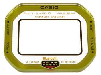 Verre de montre Casio bordure dorée pour GW-B5600BC-1 verre minéral de rechange