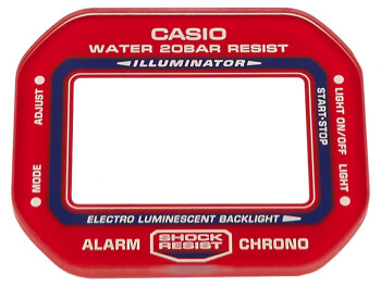 Verre de montre Casio DW-5600TB-4A verre minéral avec bord rouge