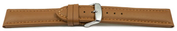 Bracelet montre cuir lisse marron clair 18mm 20mm 22mm...