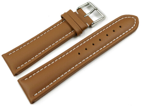 Bracelet montre cuir lisse marron clair wN 18mm 20mm 22mm...