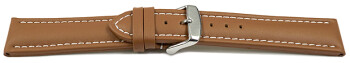 Bracelet montre cuir lisse marron clair wN 18mm 20mm 22mm 24mm 26mm 28mm