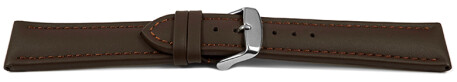 Bracelet montre cuir lisse marron foncé 18mm 20mm 22mm 24mm 26mm 28mm