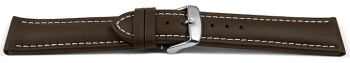 Bracelet montre cuir lisse marron foncé wN 18mm 20mm 22mm 24mm 26mm 28mm