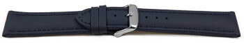 Bracelet montre cuir lisse bleu foncé 18mm 20mm...