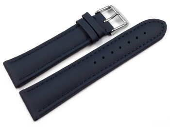 Bracelet montre cuir lisse bleu foncé 18mm 20mm 22mm 24mm 26mm 28mm