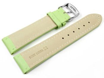 Bracelet montre cuir lisse pistache 18mm 20mm 22mm 24mm...