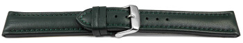 Bracelet montre cuir lisse vert foncé 18mm 20mm...