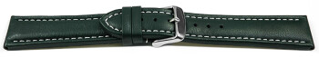 Bracelet montre cuir lisse vert foncé wN 18mm 20mm...