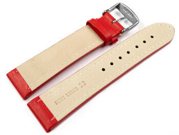 Bracelet montre cuir lisse rouge 18mm 20mm 22mm 24mm 26mm...