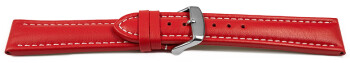 Bracelet montre cuir lisse rouge wN 18mm 20mm 22mm 24mm...