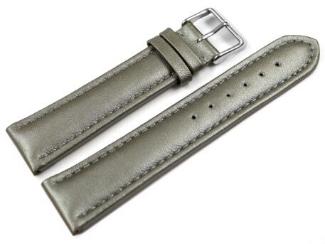 Bracelet montre cuir lisse gris foncé 18mm 20mm...