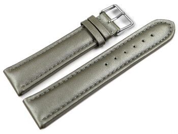 Bracelet montre cuir lisse gris foncé 18mm 20mm 22mm 24mm 26mm 28mm