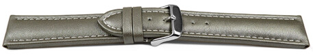 Bracelet montre cuir lisse gris foncé wN 18mm 20mm 22mm 24mm 26mm 28mm
