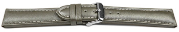 Bracelet montre cuir lisse gris foncé wN 18mm 20mm...