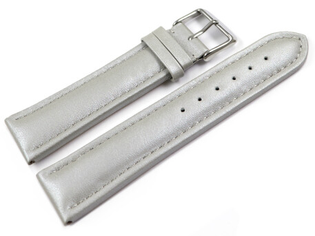 Bracelet montre cuir lisse gris clair 18mm 20mm 22mm 24mm...