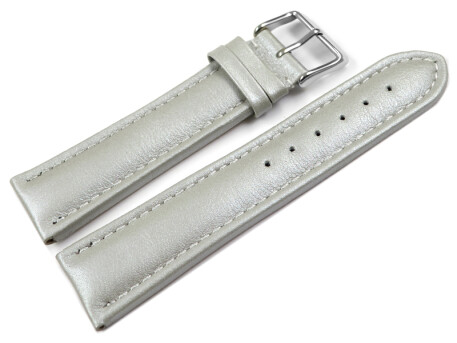 Bracelet montre cuir lisse gris clair wN 18mm 20mm 22mm...