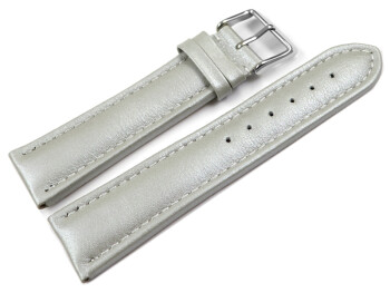 Bracelet montre cuir lisse gris clair wN 18mm 20mm 22mm 24mm 26mm 28mm