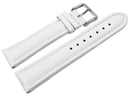 Bracelet montre cuir lisse blanc 18mm 20mm 22mm 24mm 26mm...