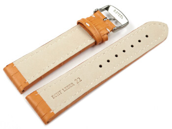 Bracelet de montre - cuir de veau - grain croco -orange...