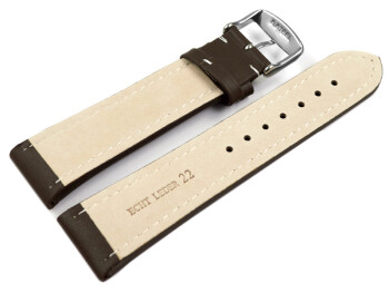 Bracelet montre cuir de veau lisse marron XL 18mm 20mm...