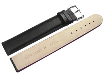 Bracelet de montre cuir de veau lisse noir EXTRA LONG XXL 18mm 20mm 22mm