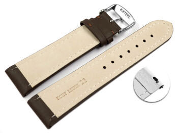 Bracelet montre changement rapide cuir lisse marron...
