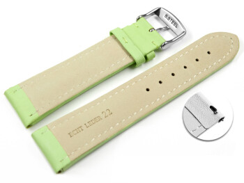 Bracelet montre changement rapide cuir lisse pistache...