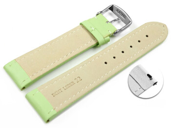 Bracelet montre changement rapide cuir lisse pistache wN...