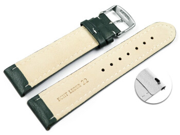 Bracelet montre changement rapide cuir lisse vert...