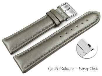 Bracelet montre changement rapide cuir lisse gris foncé 18mm 20mm 22mm 24mm 26mm