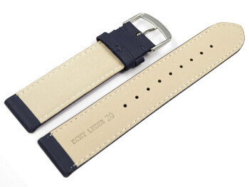 Bracelet montre bleu foncé cuir de veau sans...