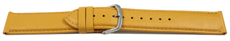 Bracelet montre moutarde cuir de veau sans rembourrage souple 12-28 mm
