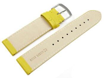 Bracelet montre jaune cuir de veau sans rembourrage souple 12-28 mm