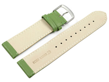 Bracelet montre vert pomme cuir de veau sans rembourrage souple 12-28 mm