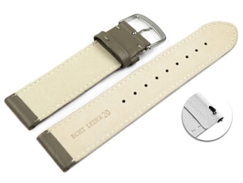 Bracelet montre à dégagement rapide cuir veau de qualité supérieur souple Taupe