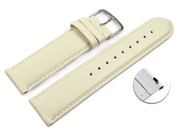 Bracelet montre à dégagement rapide cuir veau de qualité supérieur souple Crème