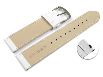 Bracelet montre à dégagement rapide cuir veau de qualité supérieur souple blanc