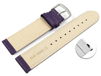 Bracelet montre à dégagement rapide cuir veau de qualité supérieur souple Aubergine